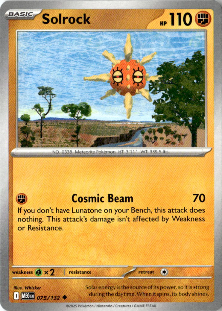 Front of Solrock 075/132 from Mega Evolution