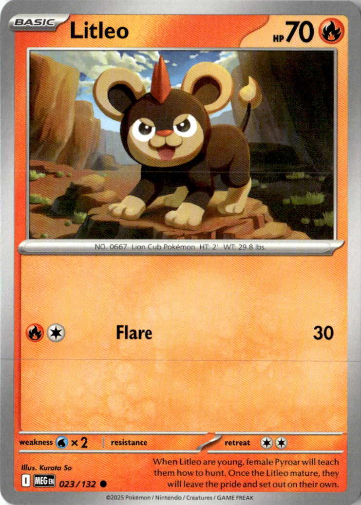 Front of Litleo 023/132 from Mega Evolution