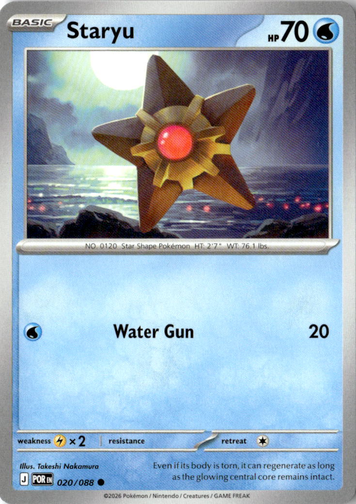 Front of Staryu 020/088 from Perfect Order