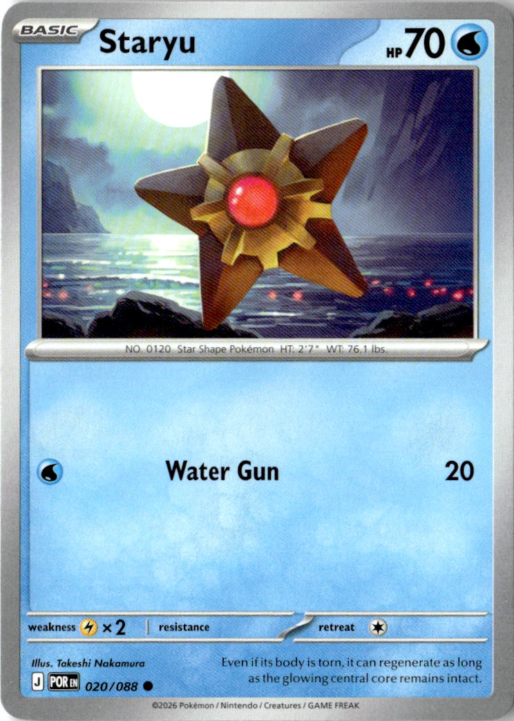 Front of Staryu 020/088 from Perfect Order