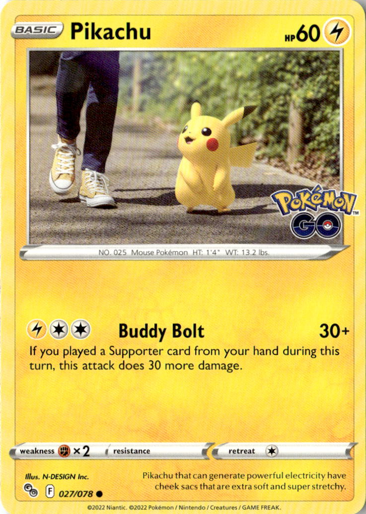 Front of Pikachu (27) 027/078 from Pokemon GO