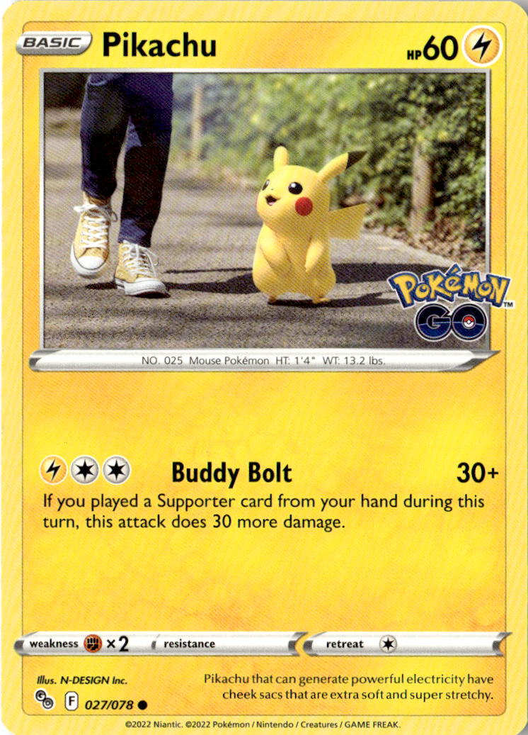 Front of Pikachu (27) 027/078 from Pokemon GO