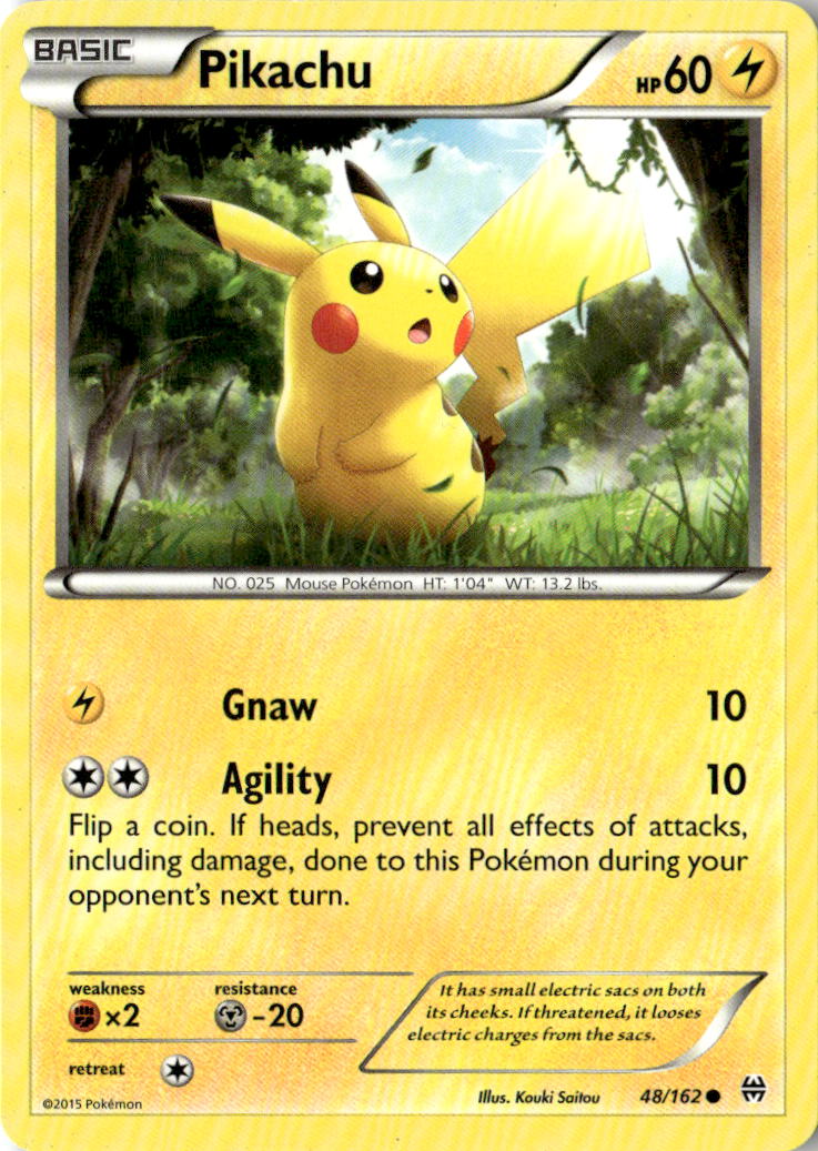Front of Pikachu 48/162 from XY - BREAKthrough