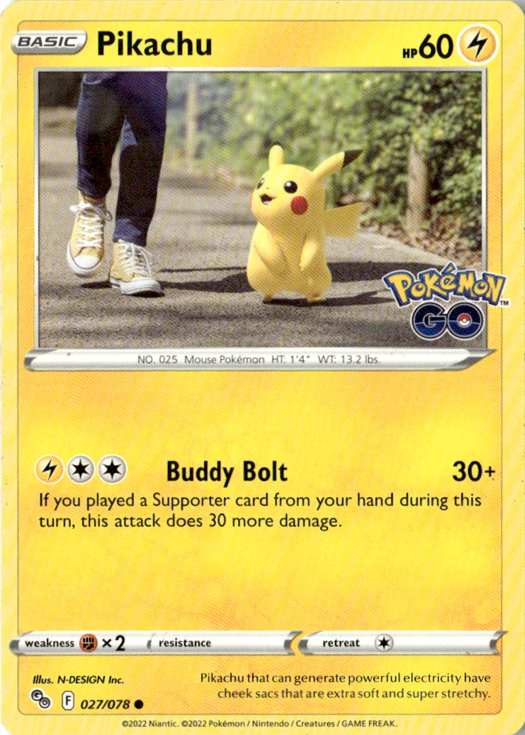 Front of Pikachu (27) 027/078 from Pokemon GO