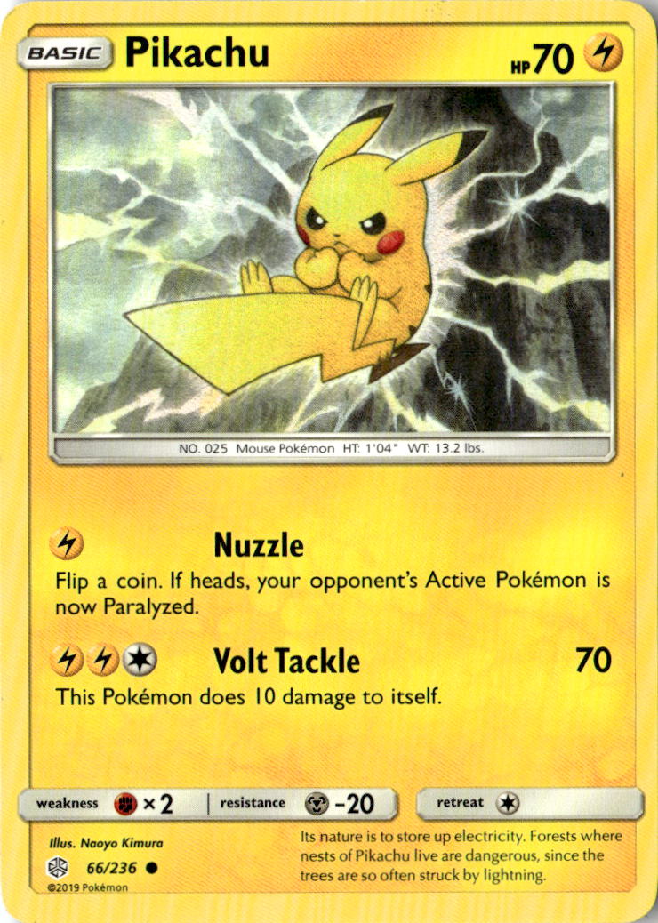 Front of Pikachu 66/236 from SM - Cosmic Eclipse