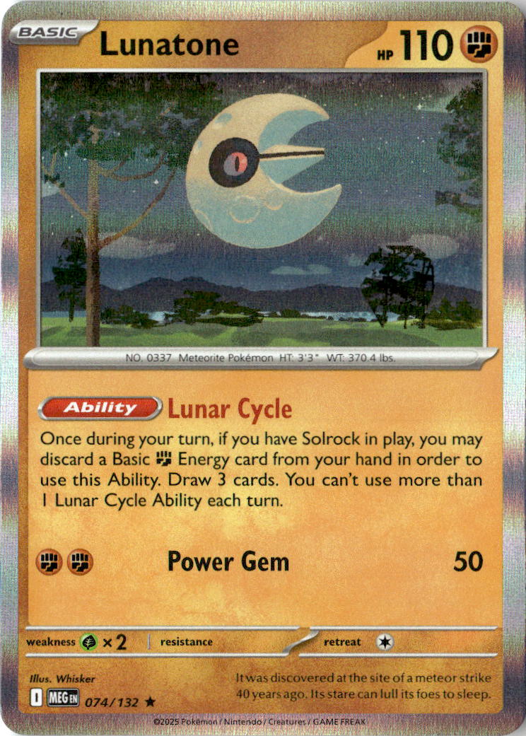 Front of Lunatone 074/132 from Mega Evolution