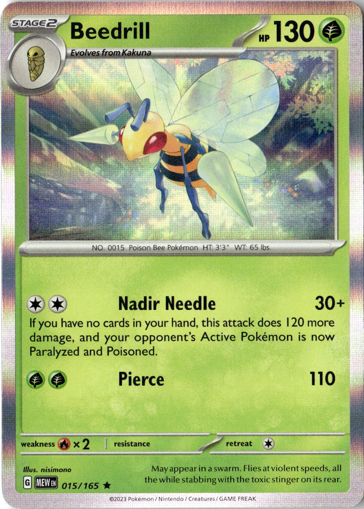 Front of Beedrill 015/165 from Scarlet & Violet 151
