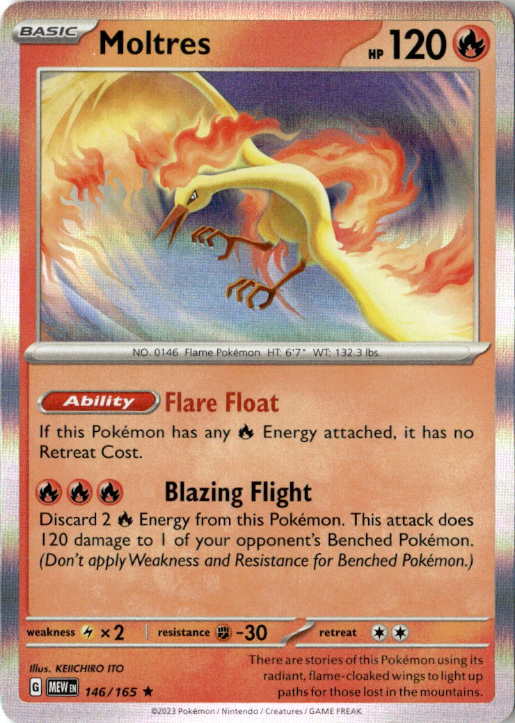 Front of Moltres 146/165 from Scarlet & Violet 151