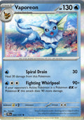 Front of Vaporeon 022/131 from Prismatic Evolutions