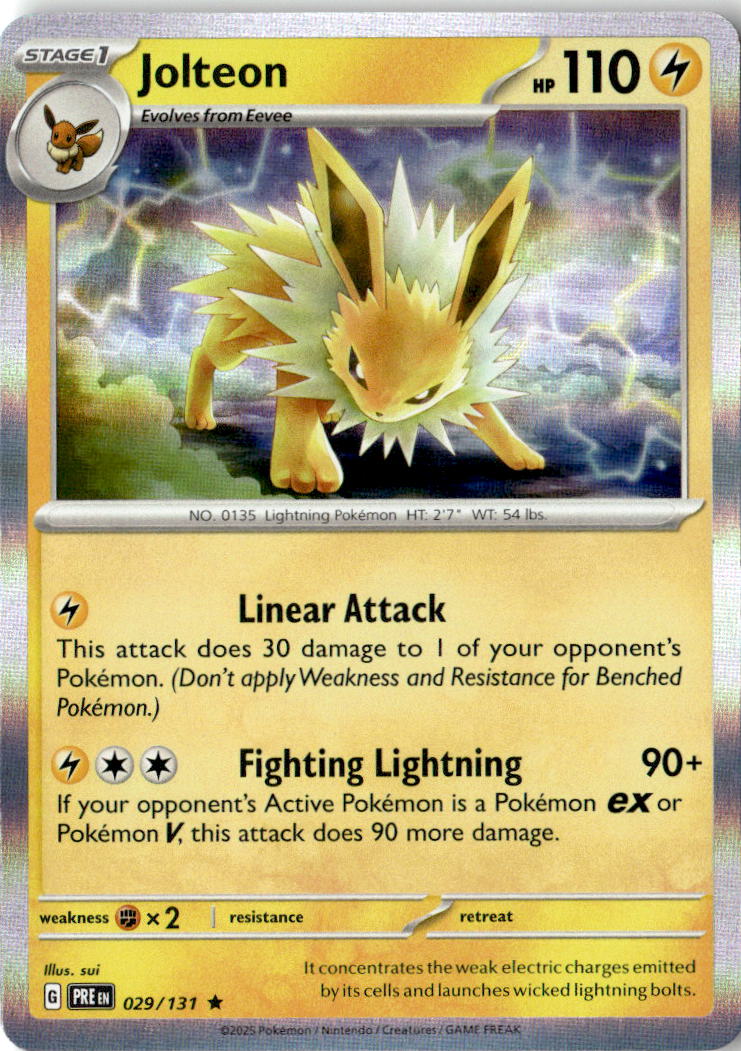 Front of Jolteon 029/131 from Prismatic Evolutions