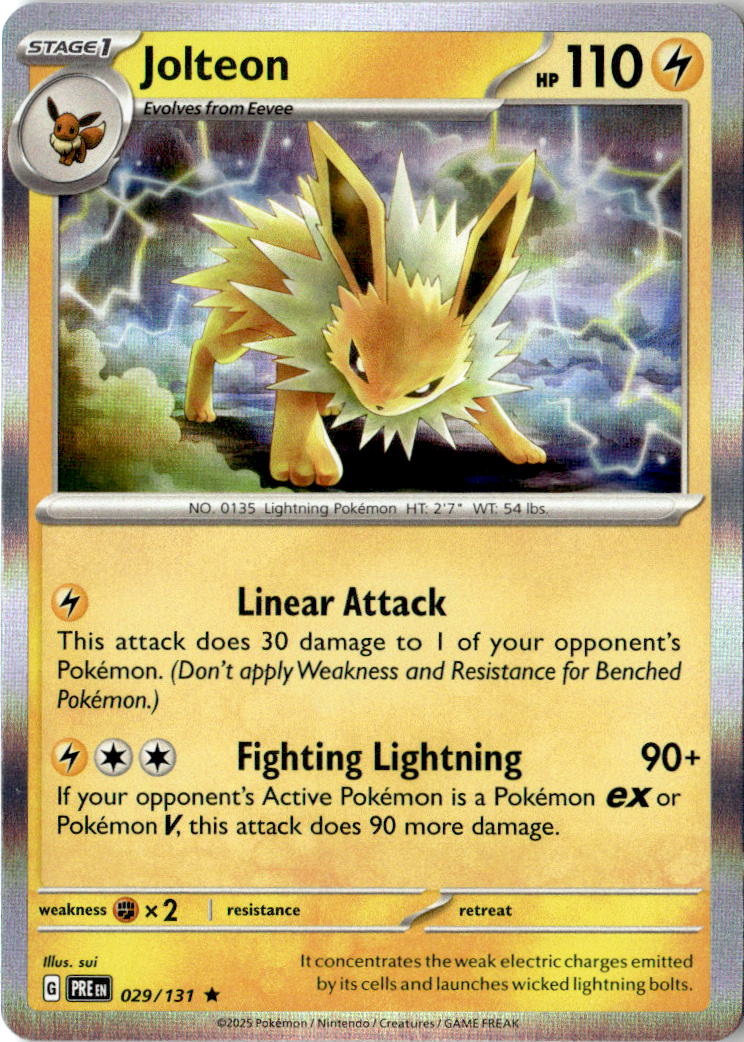 Front of Jolteon 029/131 from Prismatic Evolutions