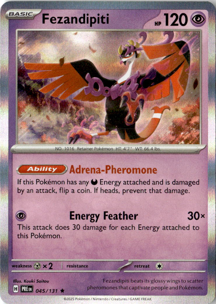 Front of Fezandipiti 045/131 from Prismatic Evolutions