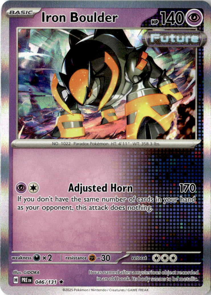 Front of Iron Boulder 046/131 from Prismatic Evolutions