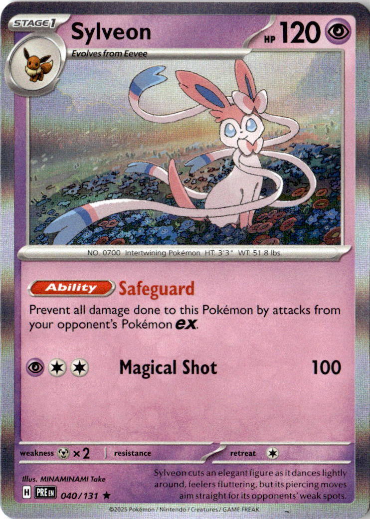 Front of Sylveon 040/131 from Prismatic Evolutions