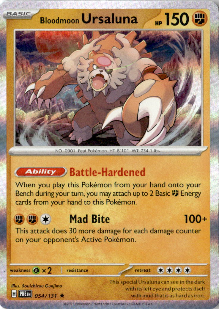 Front of Bloodmoon Ursaluna 054/131 from Prismatic Evolutions