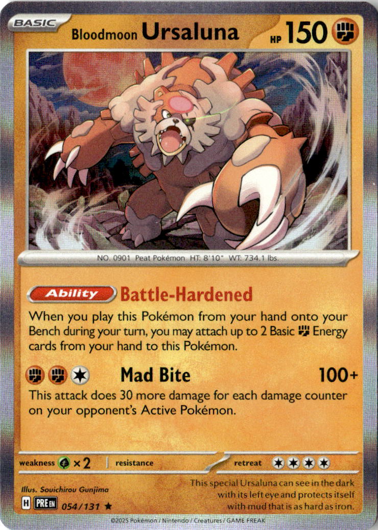 Front of Bloodmoon Ursaluna 054/131 from Prismatic Evolutions