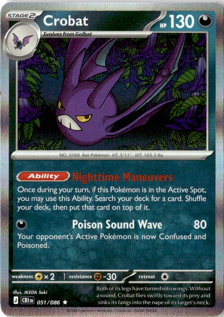 Front of Crobat 051/086 from Chaos Rising