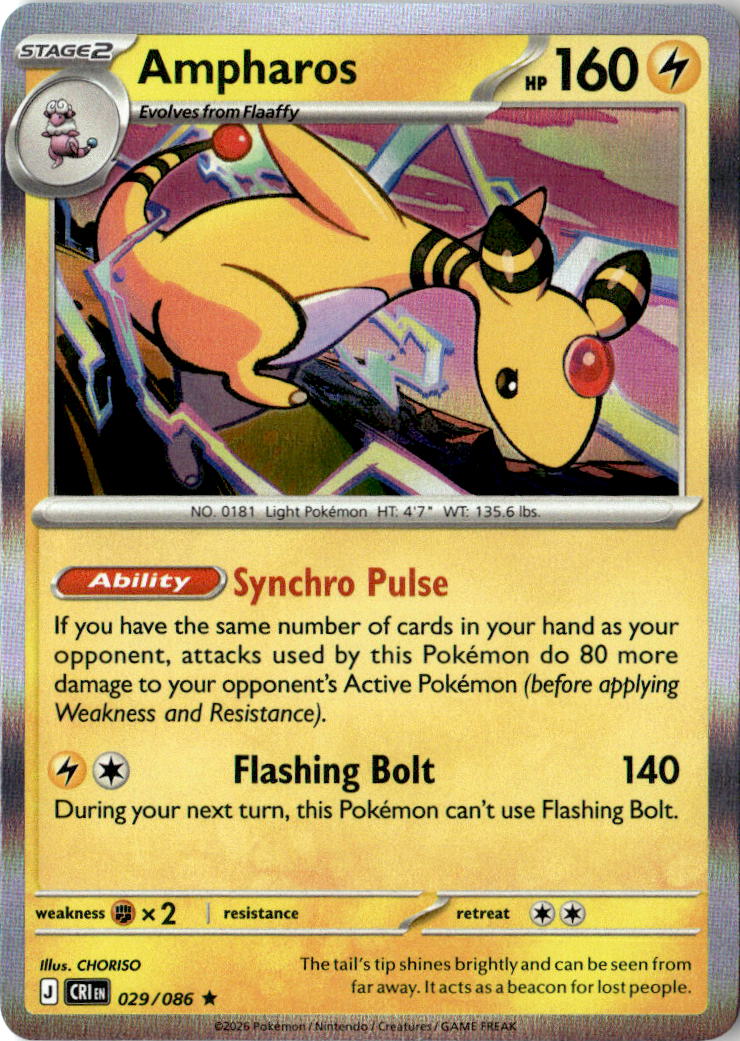 Front of Ampharos 029/086 from Chaos Rising