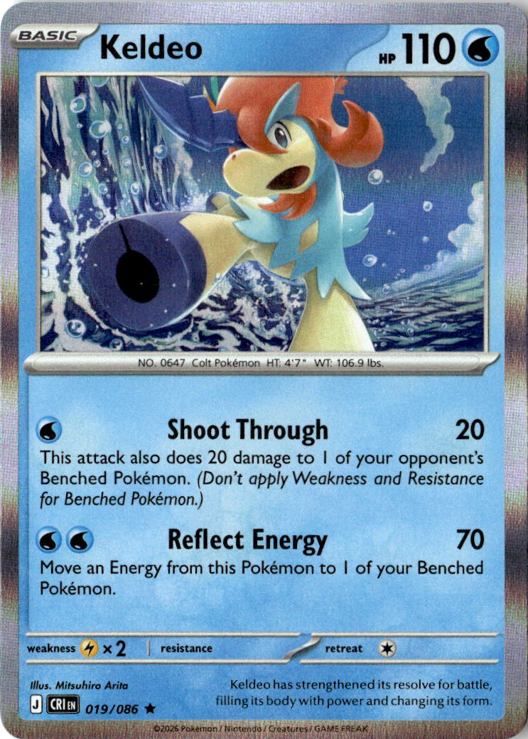 Front of Keldeo 019/086 from Chaos Rising