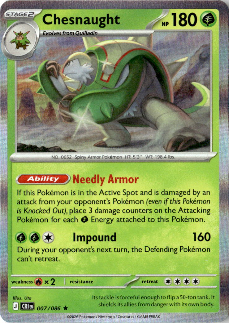 Front of Chesnaught 007/086 from Chaos Rising