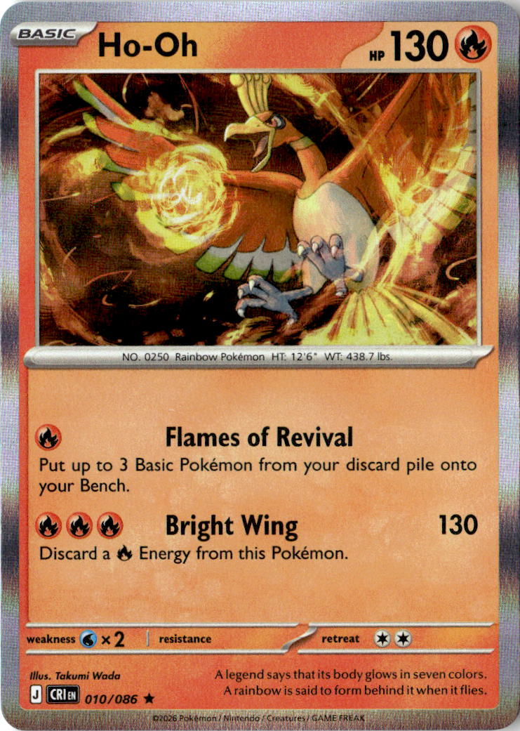 Front of Ho-Oh 010/086 from Chaos Rising