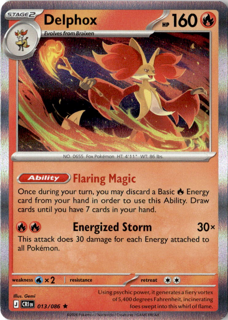 Front of Delphox 013/086 from Chaos Rising