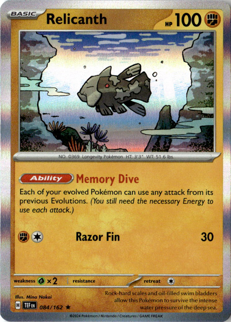 Front of Relicanth 084/162 from Temporal Forces