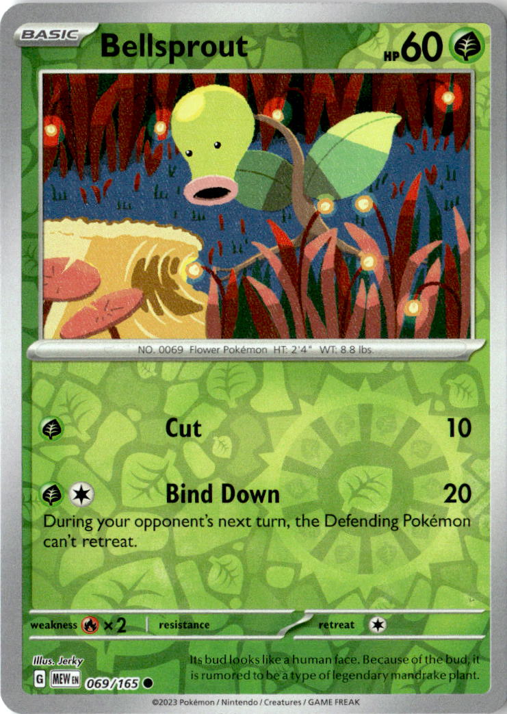 Front of Bellsprout 069/165 from Scarlet & Violet 151