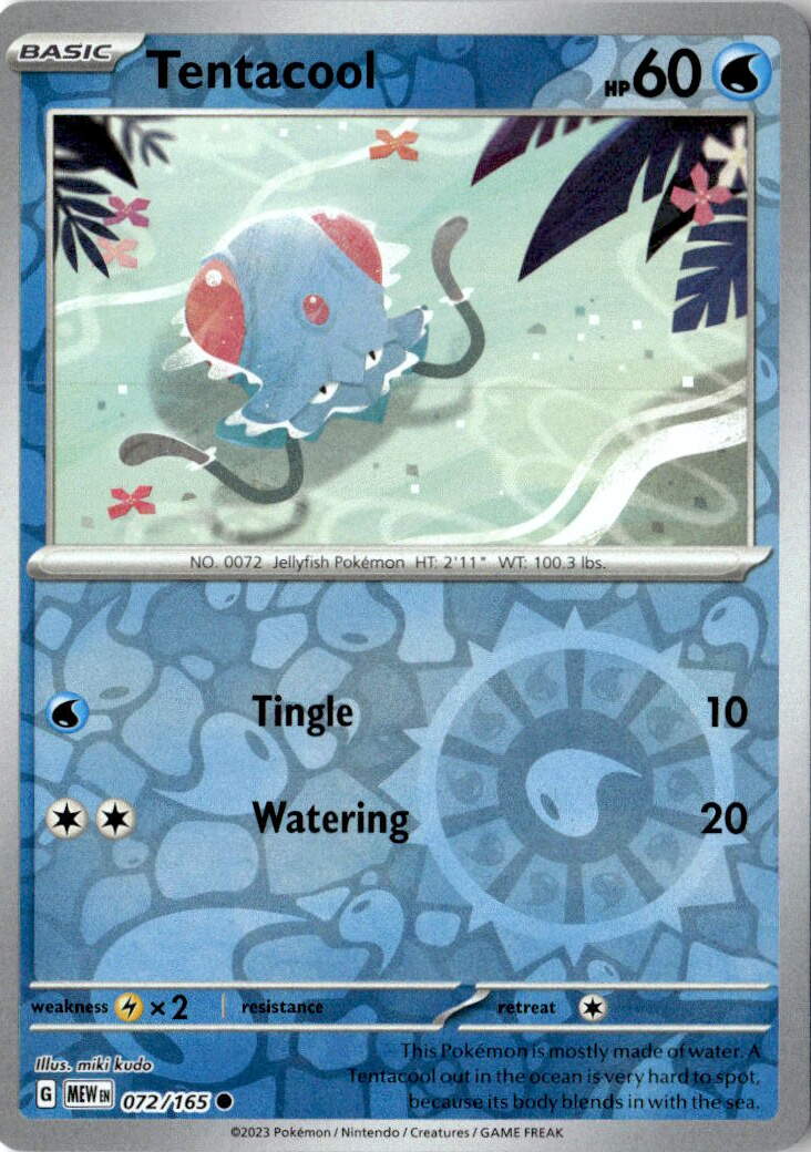 Front of Tentacool 072/165 from Scarlet & Violet 151