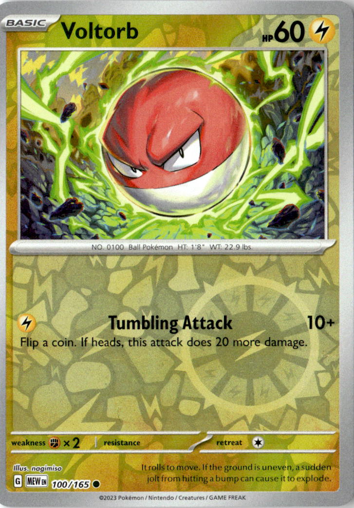 Front of Voltorb 100/165 from Scarlet & Violet 151