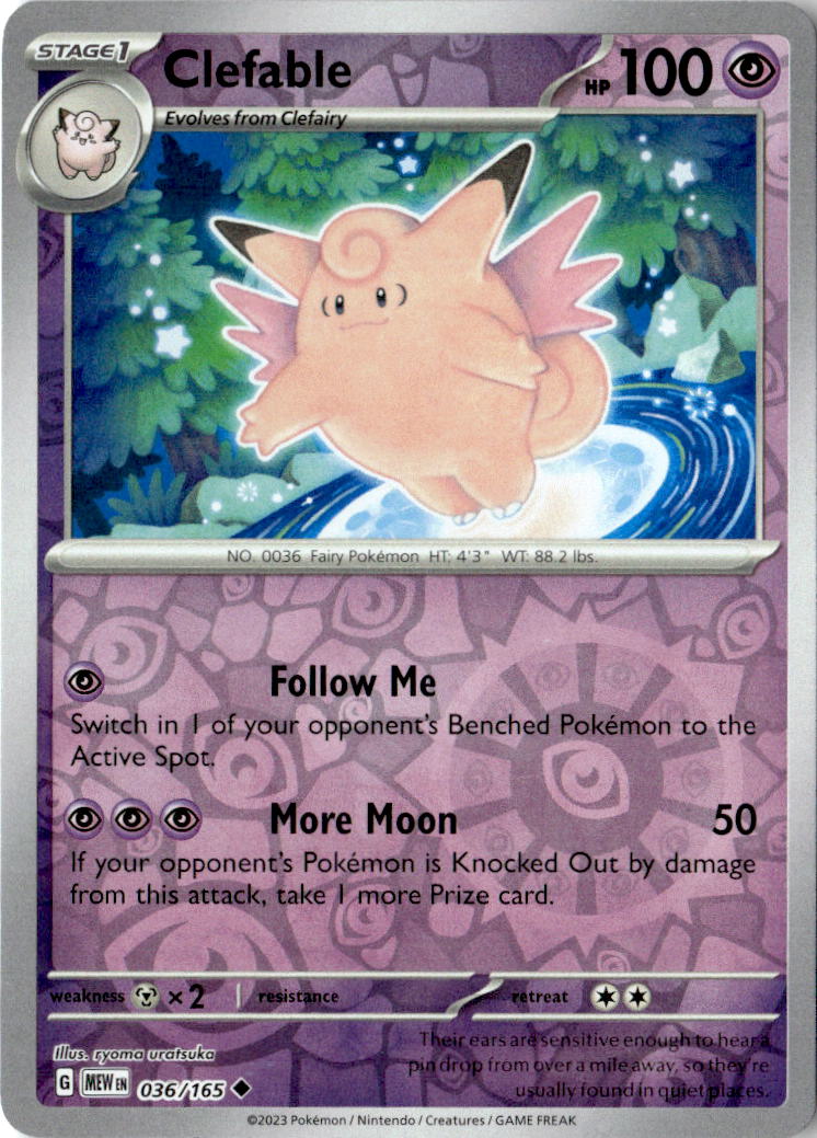 Front of Clefable 036/165 from Scarlet & Violet 151