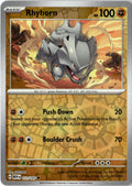 Front of Rhyhorn 111/165 from Scarlet & Violet 151