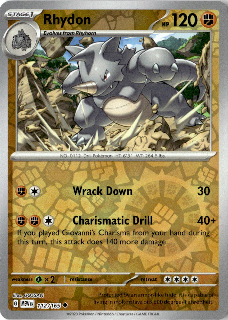 Front of Rhydon 112/165 from Scarlet & Violet 151