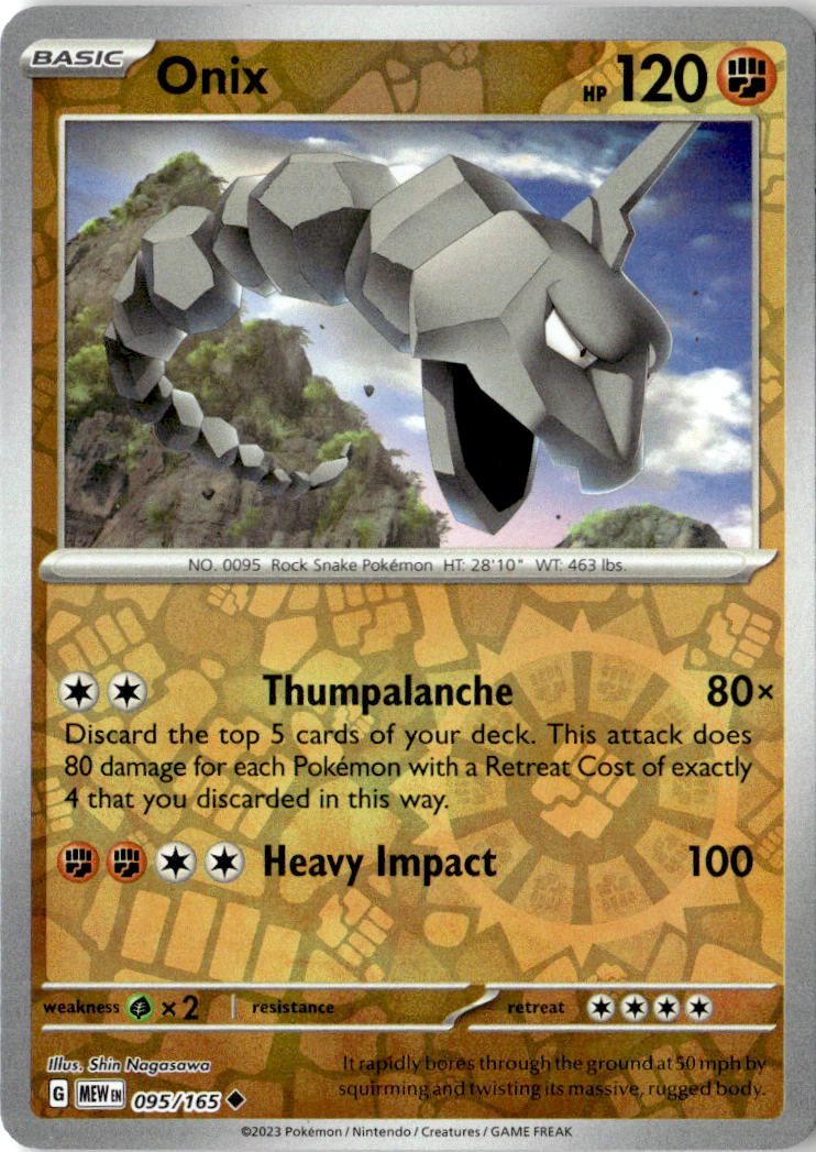 Front of Onix 095/165 from Scarlet & Violet 151