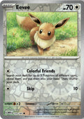 Front of Eevee 133/165 from Scarlet & Violet 151