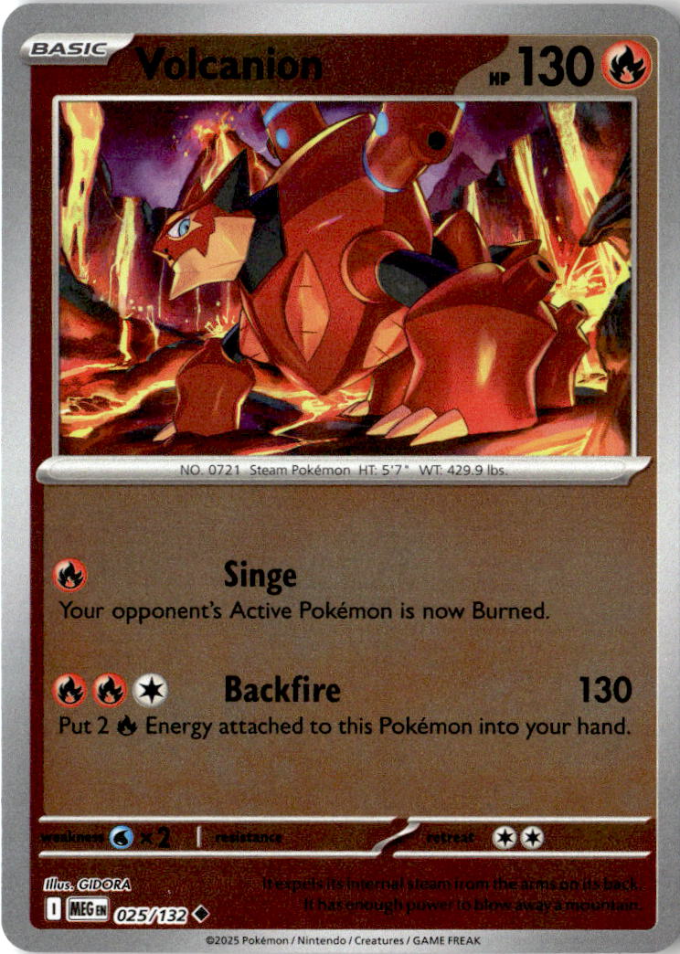 Front of Volcanion 025/132 from Mega Evolution