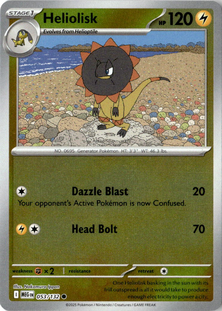 Front of Heliolisk 053/132 from Mega Evolution