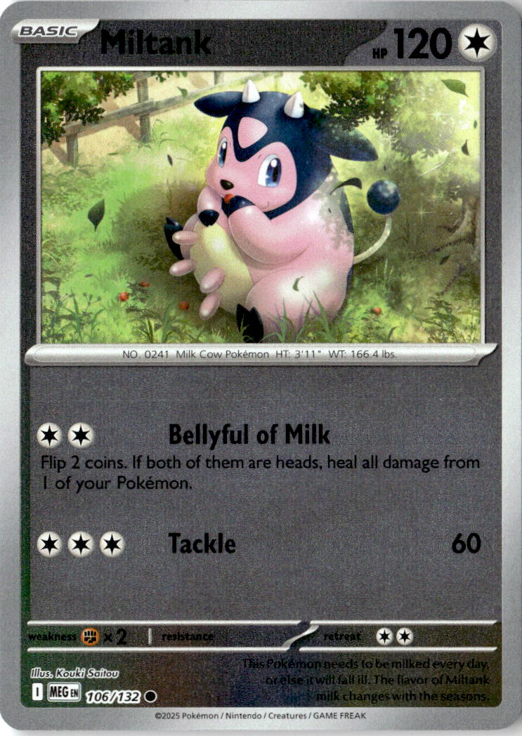 Front of Miltank 106/132 from Mega Evolution