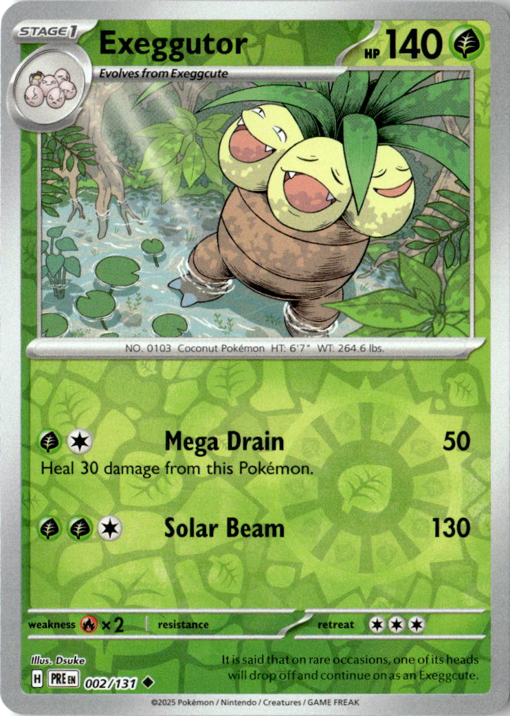 Front of Exeggutor 002/131 from Prismatic Evolutions