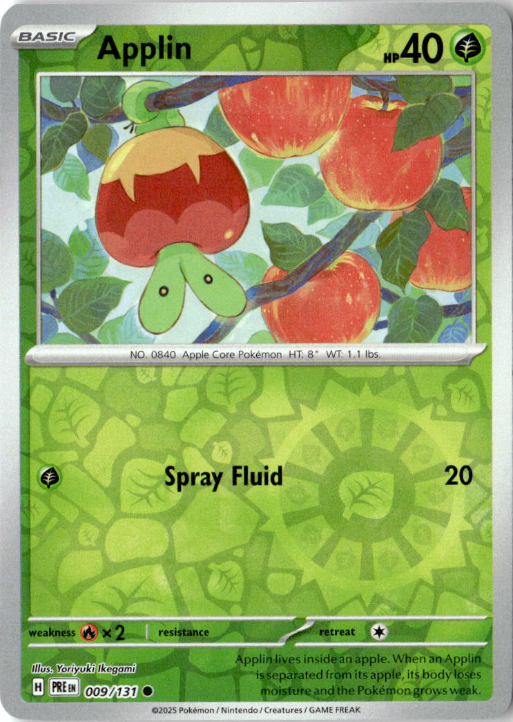 Front of Applin 009/131 from Prismatic Evolutions