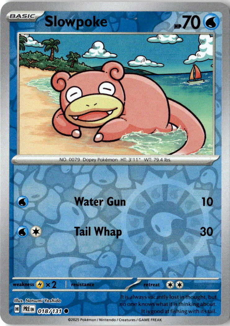 Front of Slowpoke 018/131 from Prismatic Evolutions