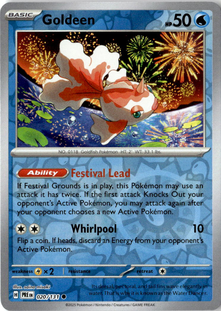 Front of Goldeen 020/131 from Prismatic Evolutions