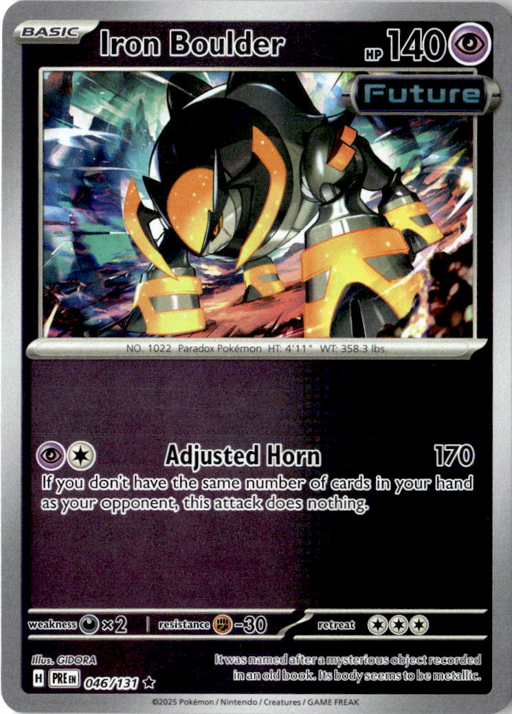 Front of Iron Boulder 046/131 from Prismatic Evolutions