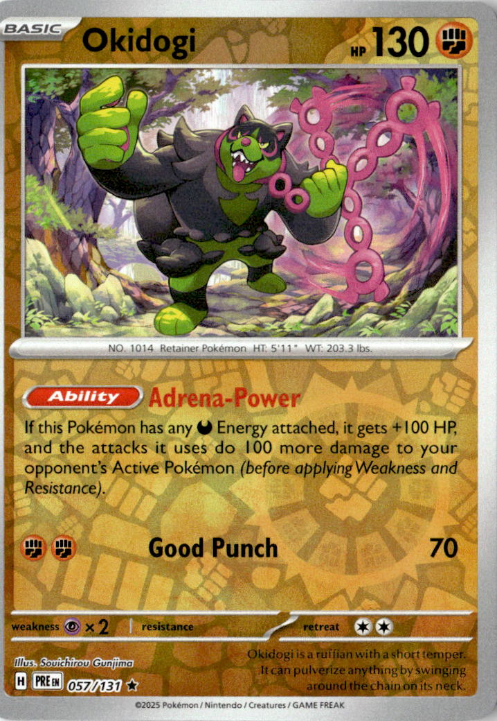 Front of Okidogi 057/131 from Prismatic Evolutions