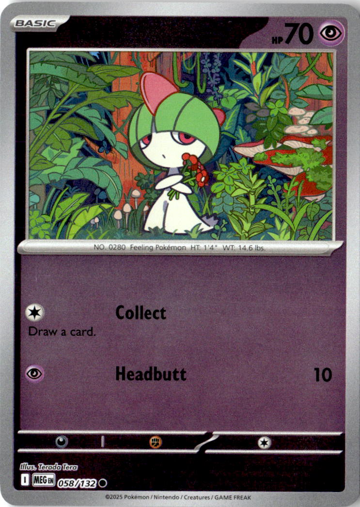 Front of Ralts 058/132 from Mega Evolution