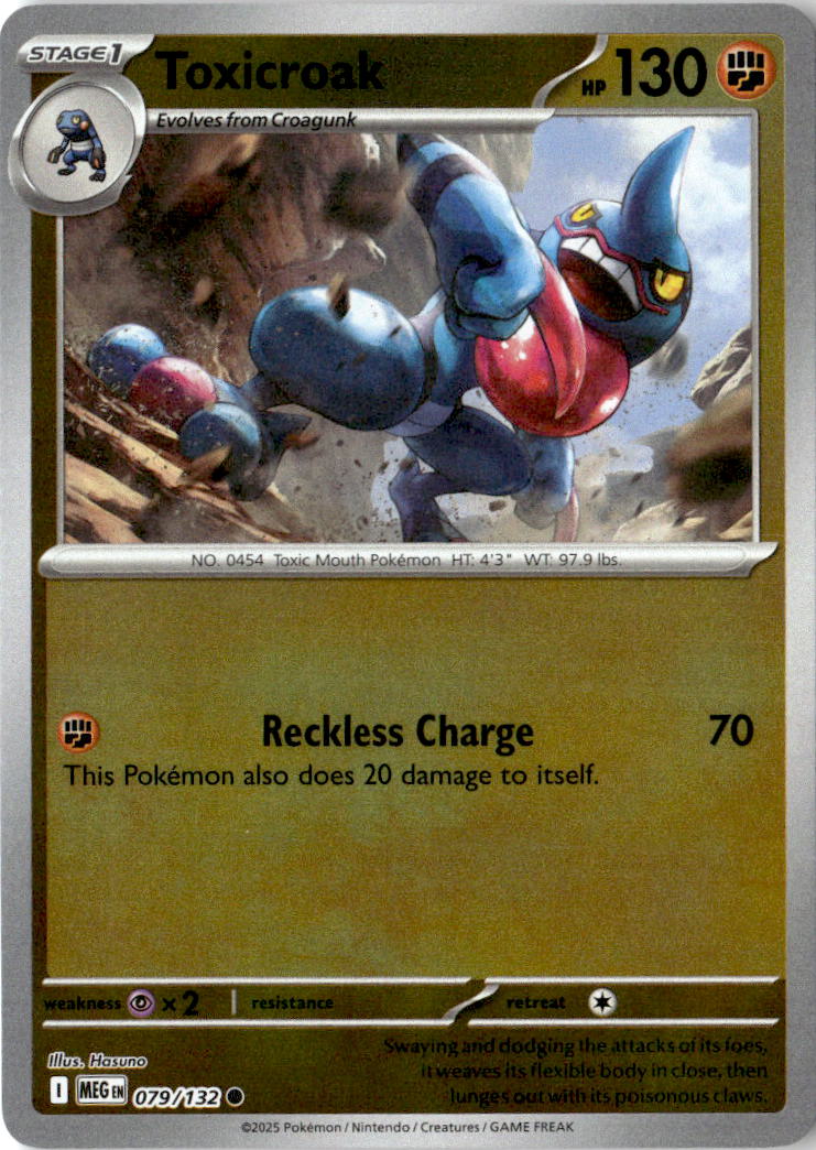 Front of Toxicroak 079/132 from Mega Evolution