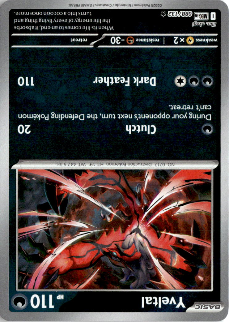 Front of Yveltal 088/132 from Mega Evolution