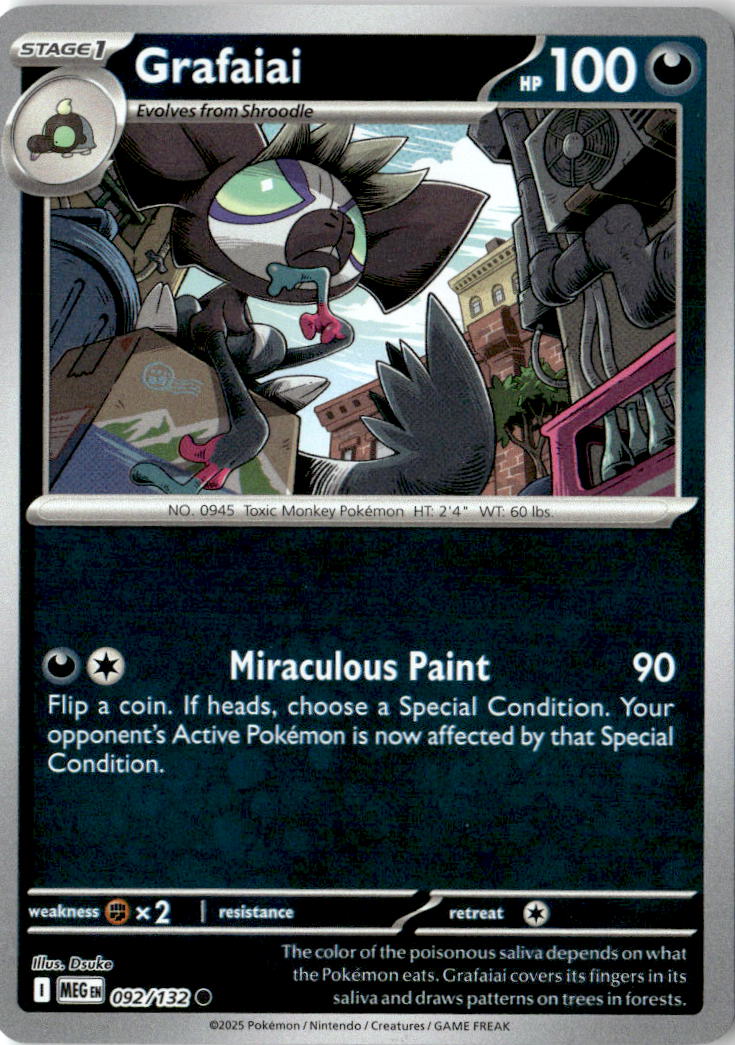 Front of Grafaiai 092/132 from Mega Evolution