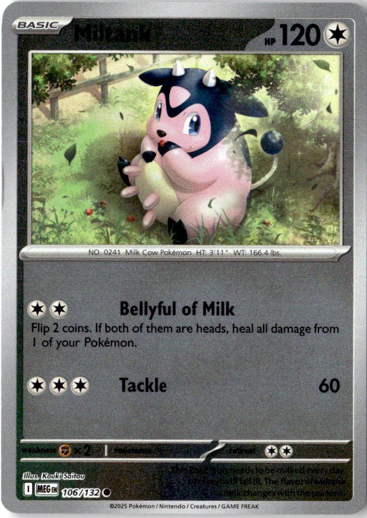 Front of Miltank 106/132 from Mega Evolution