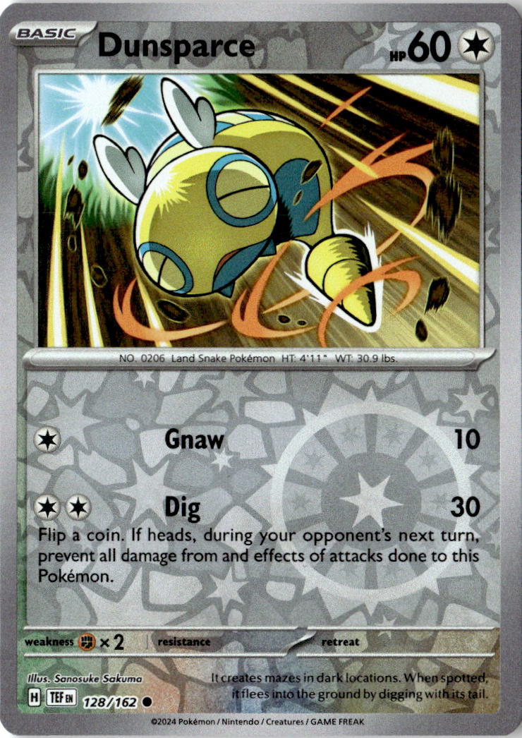 Front of Dunsparce 128/162 from Temporal Forces